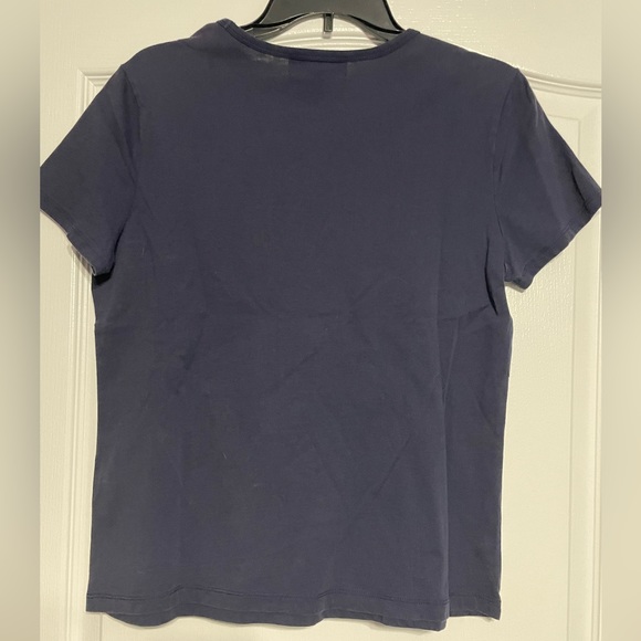 Lauren Ralph Lauren Petite Large Navy tee with rhinestones - Picture 2 of 4